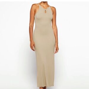 LNA Alsi Rib Mini Dress in Pale Khaki NWT